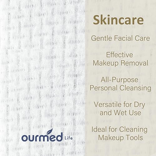 Miniatura 10 de Ourmed Life Toalla facial desechable  Toallas limpias, biodegradables portátiles sin pelusas, toallitas desmaquillantes secas, súper suaves y