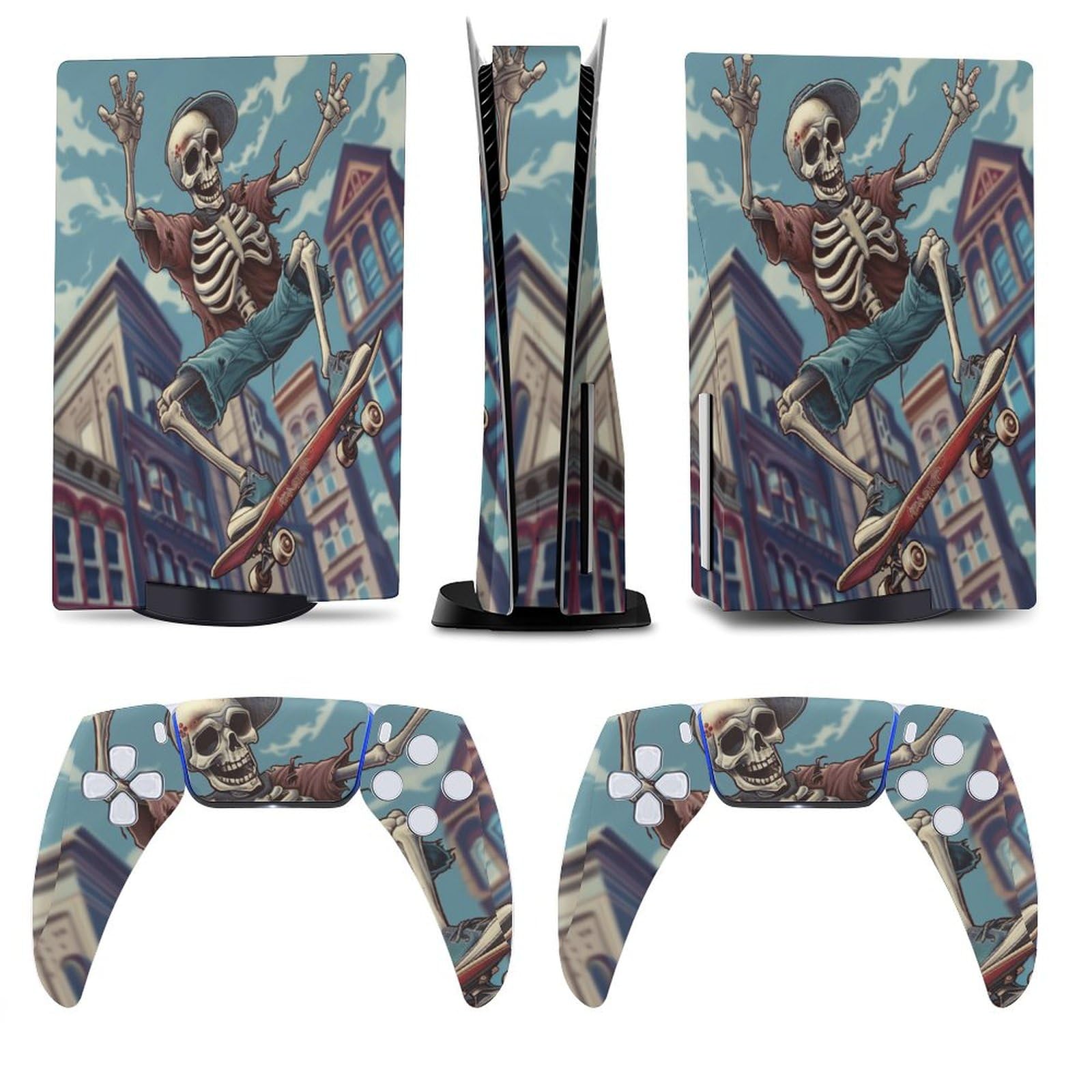Skeleton Skateboard for Model 5 Skin Console and Controller Accessories Cover Skins Anime Vinyl Cover Sticker Full Set
