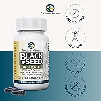 Vista 3 de Amazing Herbs Whole Spectrum Black Seed Ultimate, Cápsulas vegetarianas – Extractos de hoja de olivo y ajo más jengibre y cayena, sin gluten, sin