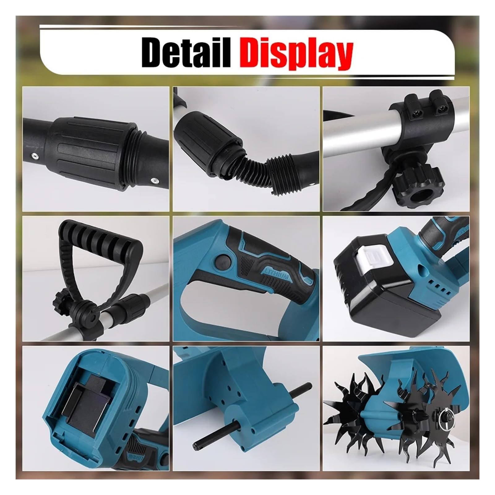 Motocultor Sin Escobillas De 330 RPM, Herramienta Eléctrica Inalámbrica For Césped Y Jardín, Torneado Suelo For Batería 21V Tarea Potente