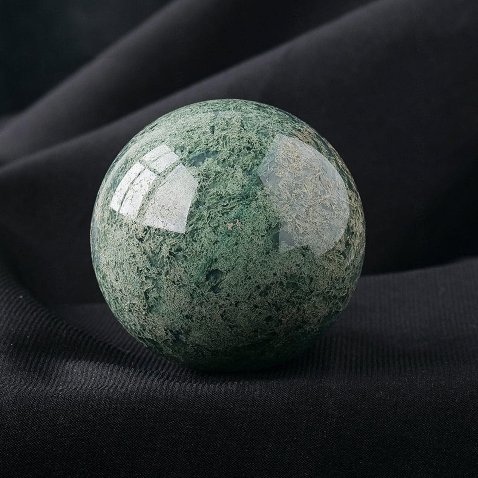 Ylquxeuv One Color Fluorite Rough Stone Crystal Ball Rainbow For Decoration Or Magic,Water Agate-5Cm