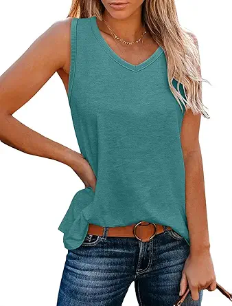 KISSMODA Womens Flora Print Tank Tops Ribbed Summer Shirt Sleeveless Summer Casual Women Blouses(S-3XL)