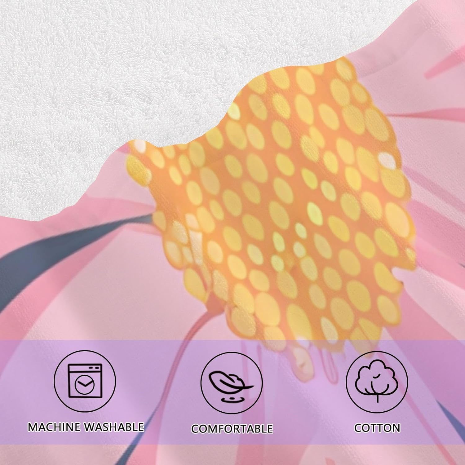 Hand Towels Premium Soft and Highly Absorbent Retro Pink Daisy 2 Pcs Towels for Bathroom Set 100% Cotton Decorative Face Towels