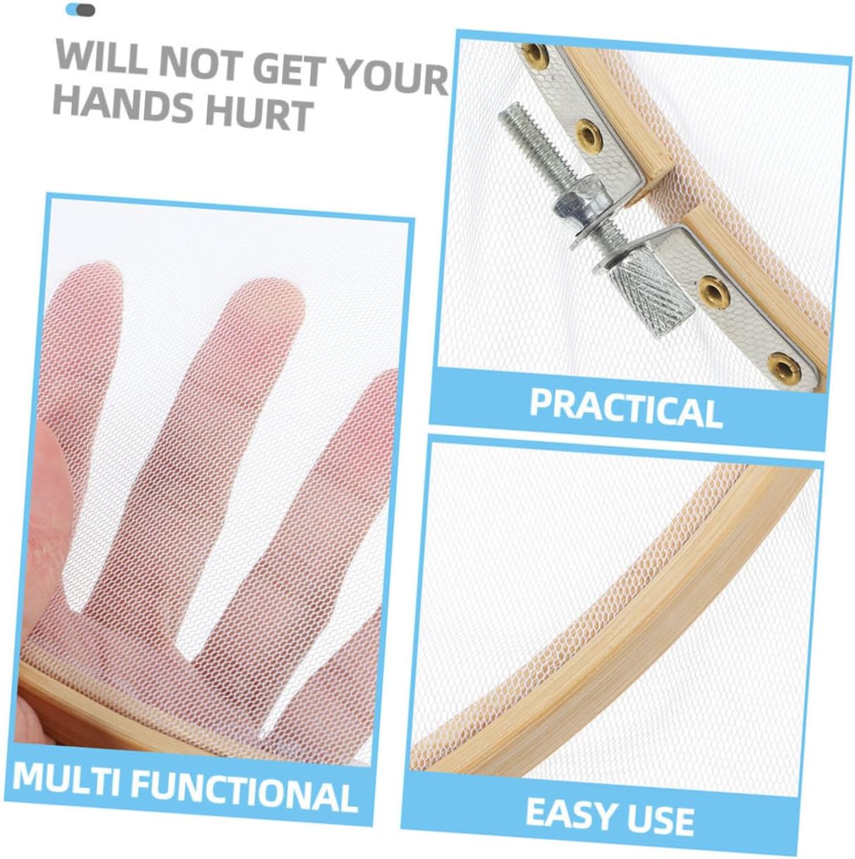 Hohopeti 2pcs Round Paper Making Screen Wooden DIY Paper Craft Frame Frame for Papermaking Multi-use