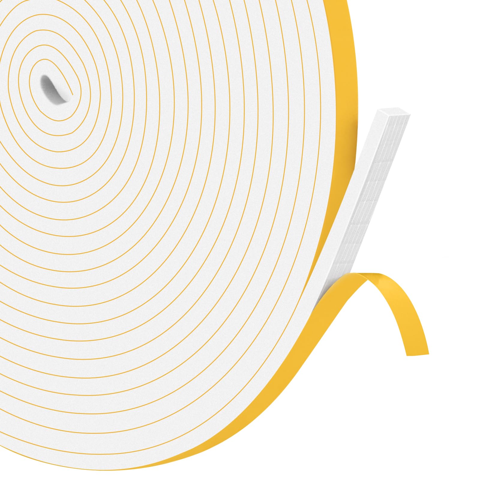 YIMIKI Strong Self Adhesive Foam Tape 6mm(W) x 3mm(T) Weatherstripping Door Window Seal Door Draught Excluder, SoundProof Weather Strip Tape Seals for Gap Seal,3 Rolls, Total 15M Long