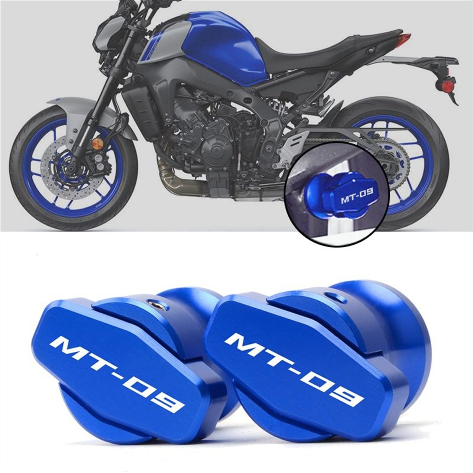 6mm Swingarm Spool Sliders For Yamaha MT-09/FZ09 (2013-2024) - Aluminum Pair, Anodized Finish 6 thumbnail image