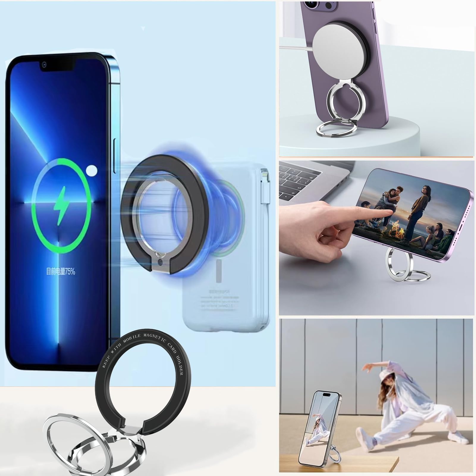 BENKS Magnetic Phone Grip Ring Holder Stand For Magsafe - View #2