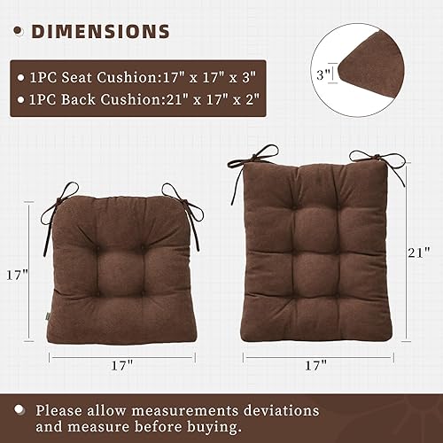 Miniatura 8 de HAVARGO Cojines para silla mecedora para interiores con respaldo alto, cojines de madera Adirondack para patio, 1 cojín para silla y 1 cojín de