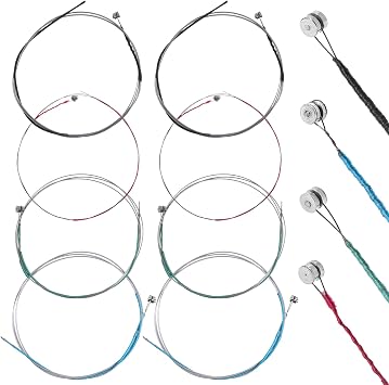 8 PCS Violin Strings Full Set, Universal Carbon Steel Copper Wound with Copper-Plated Ball End for Instruments 4/4 3/4 1/2 1/4 Violin