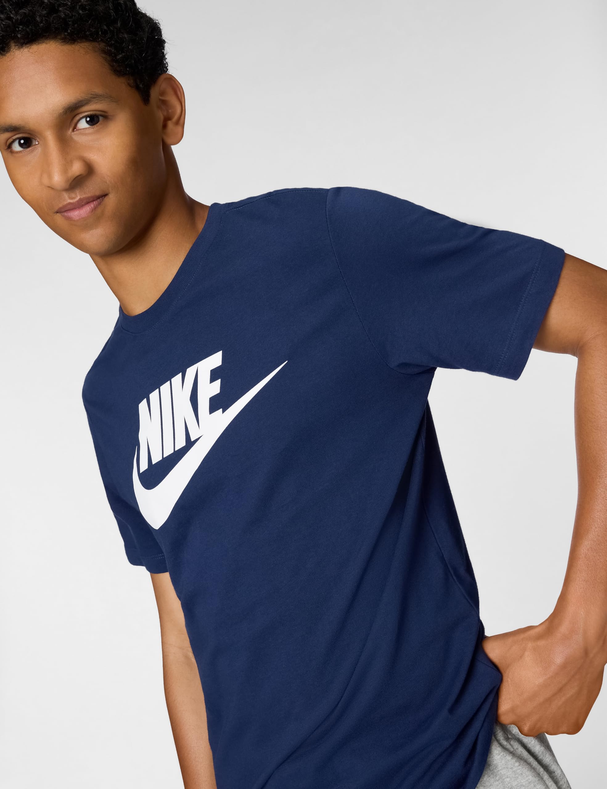 NIKE Męska koszulka M Nsw Icon Futura, Midnight granatowy/biały, XXL