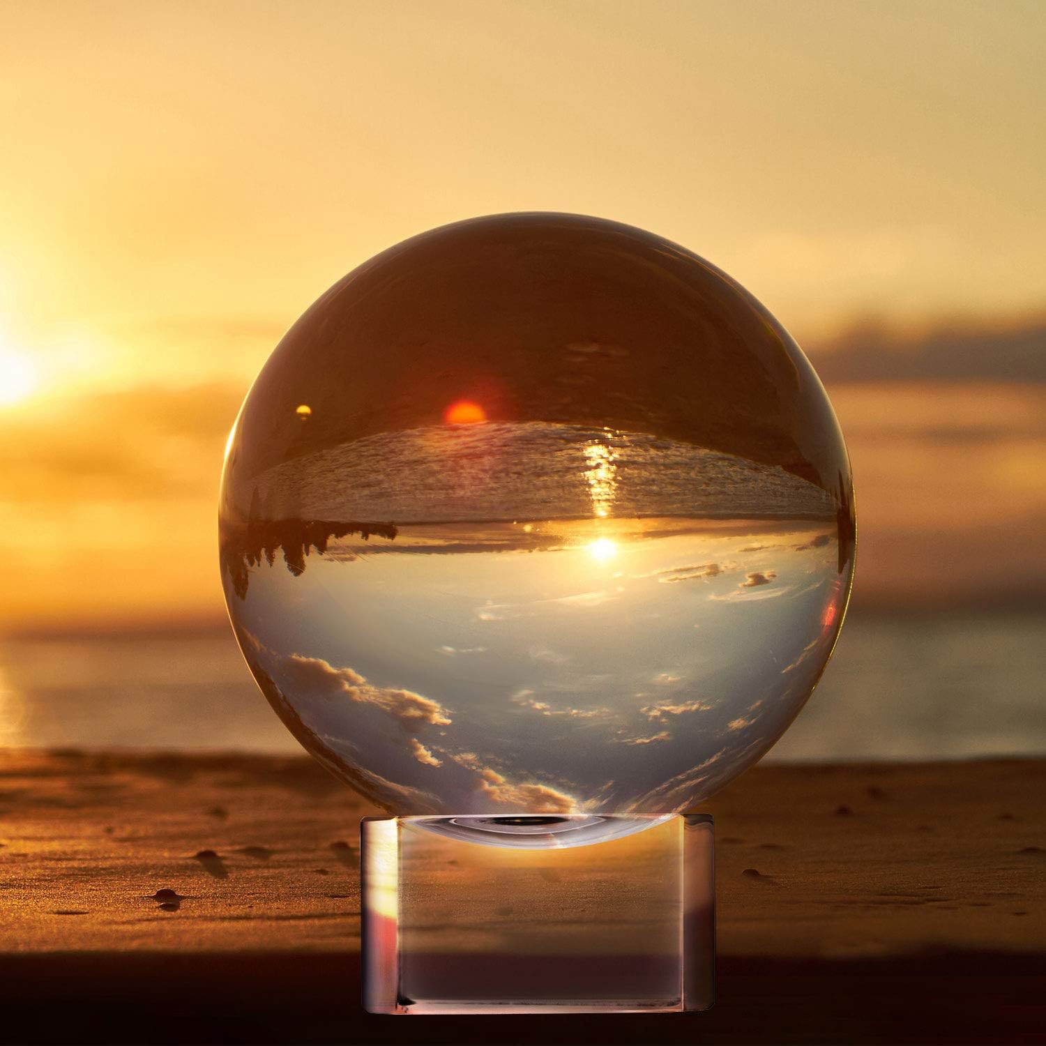 SATINIOR 2 Pack Crystal Ball Stand Clear Sphere Stand Galss Sphere Holder