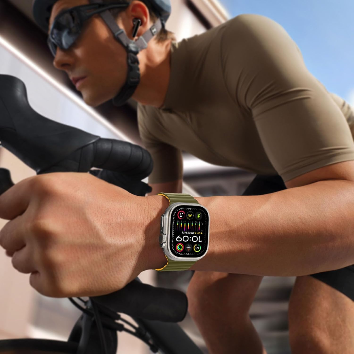 HITZEE Compatible with Apple Watch Band 49/46/45/44/42/41/40/38mm, Soft Silicone Magnetic Bands Strap Compatible for iWatch Ultra 3/2/1 SE3/2/1 Series 11 10 9 8 7-1 (42/44/45/46/49, Green/Yellow) - Image 7