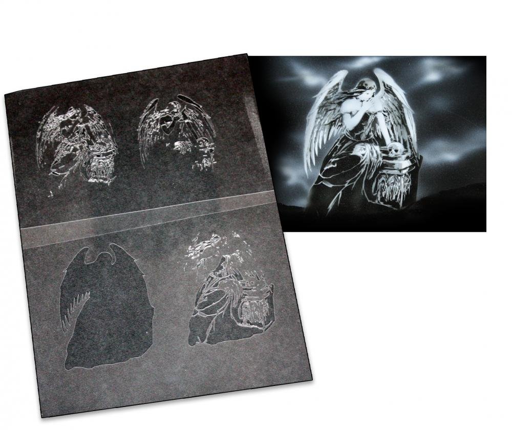 AS-024 Engel Step by Step Airbrushschablone Size M