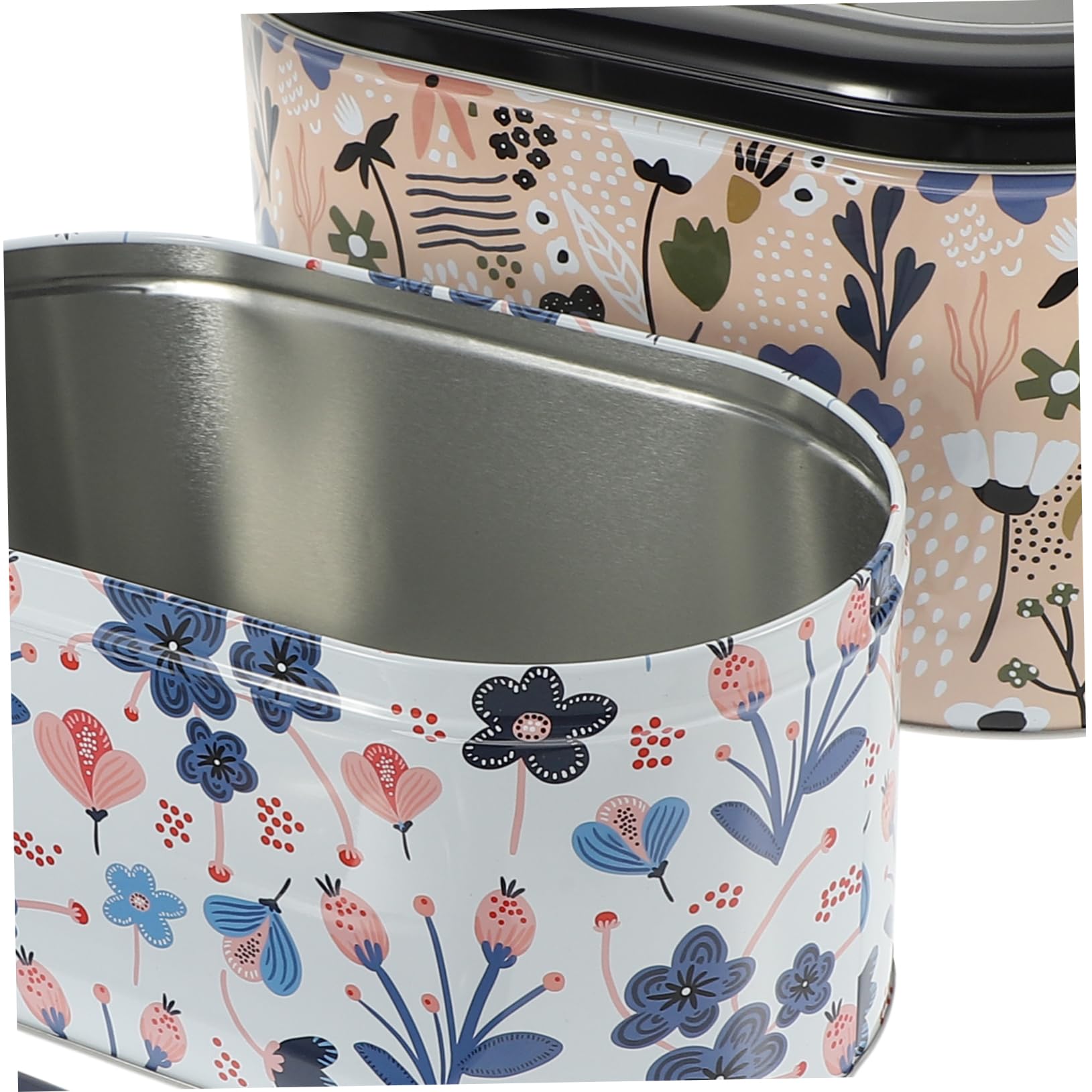 Alipis Boîte à Biscuits en Fer-blanc Lot de 2, Boîte Hermétique | Bonbons et Petits Snacks, Portable, Motif Jardin Végétal, Fête Présent