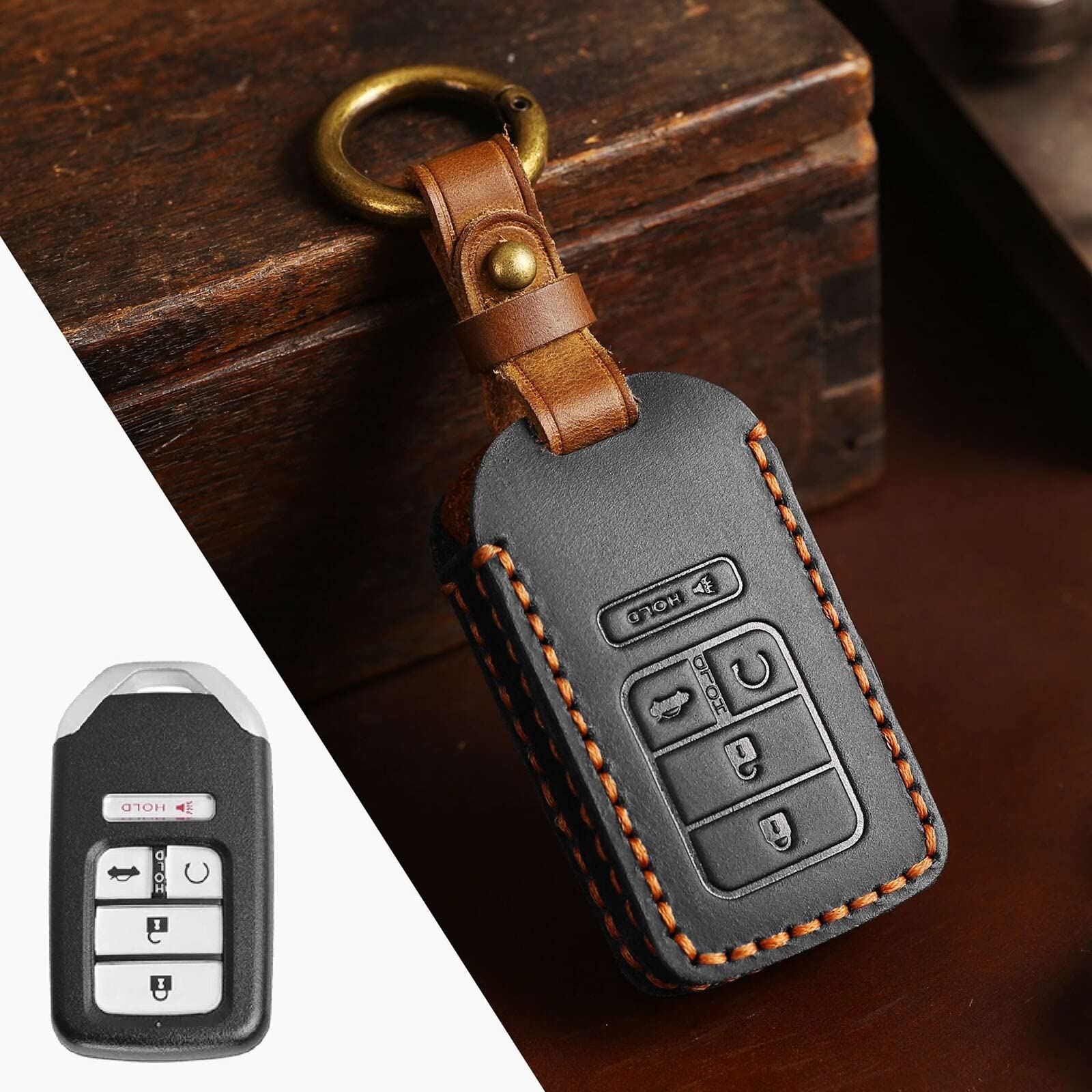 Aazon.co: Hontuax Genuine Leather 3-Button Key Fob Cover for Toyota RAV4 Highlander Cary C Aazon.co: Hontuax Genuine Leather 3-Button Key Fob Cover for Toyota RAV4 Highlander Cary C