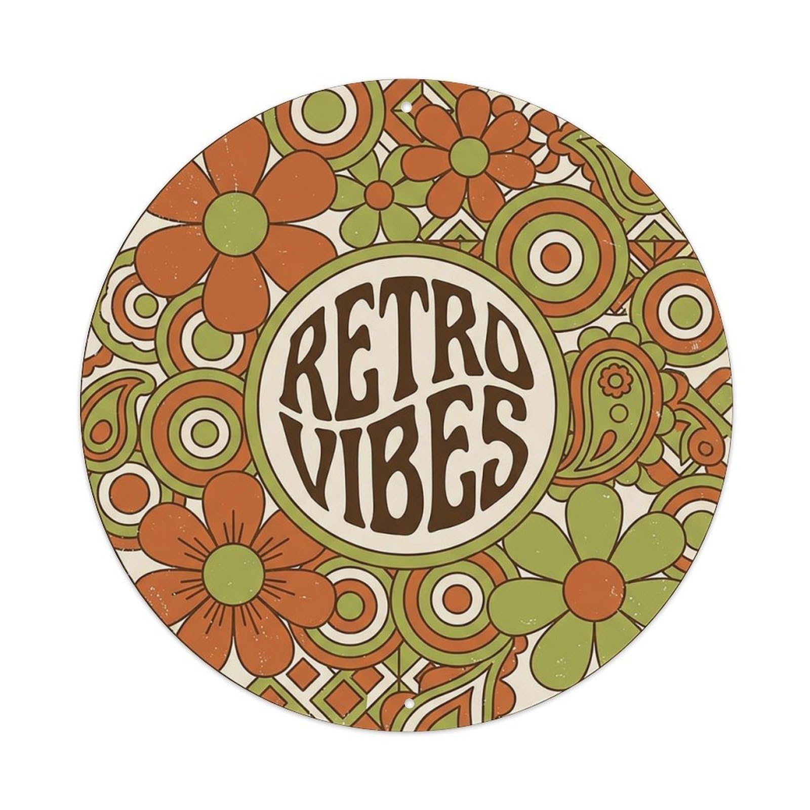 Vintage She Shed Floral Retro Vibes Metal Tin Sign