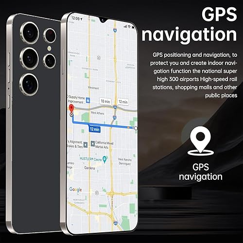 Vista 6 de i24 5G Smartphone Android desbloqueado - Pantalla HD+ de 6.3", cámara de 48MP, batería de 6800mAh, SIM dual, desbloqueo facial, GPS, 4GB/64GB y biack