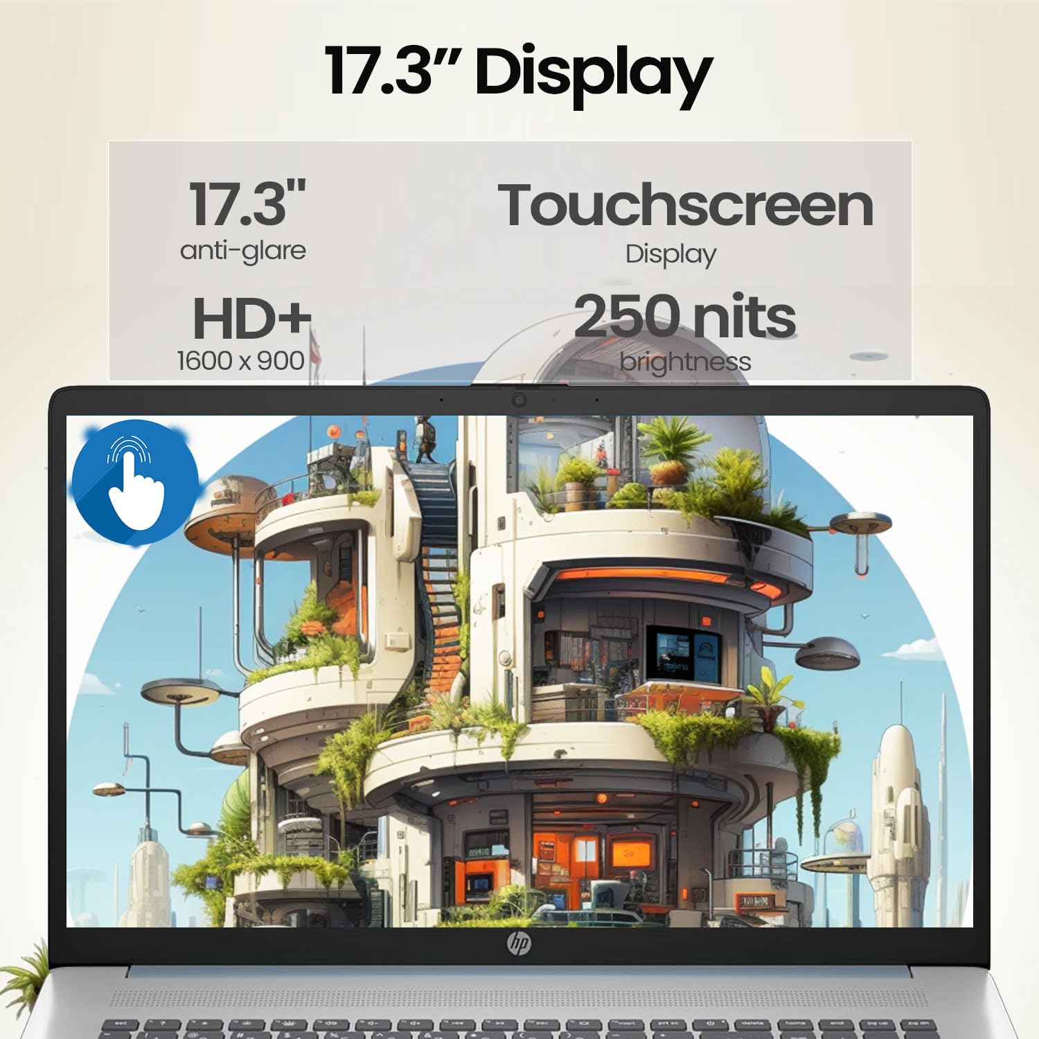 HP 17.3" LED Business & Home Touchscreen Laptop, AMD Ryzen 5 7430U, 32GB RAM, 1TB PCIe SSD, Fingerprint Reader, Backlit Keyboard, HD Camera, HDMI, Wi-Fi 6, Windows 11 Pro, Blue