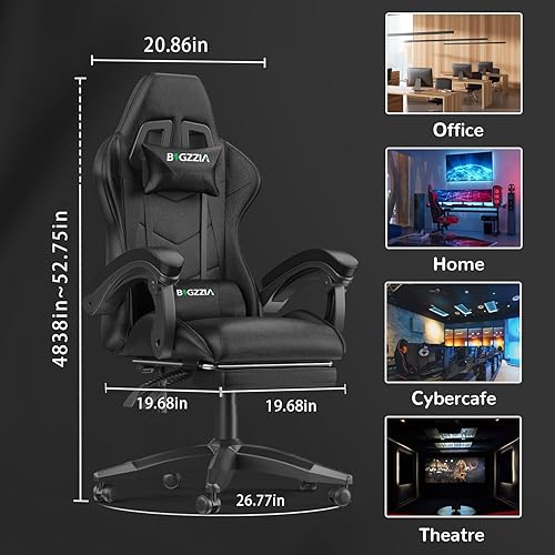 Miniatura 37 de Gaming Chair with RGB LED Lights, High Back Ergonomic Computer Gamer Chair with Headrest and Lumbar Support, Racing Style Reclining Game Chair for