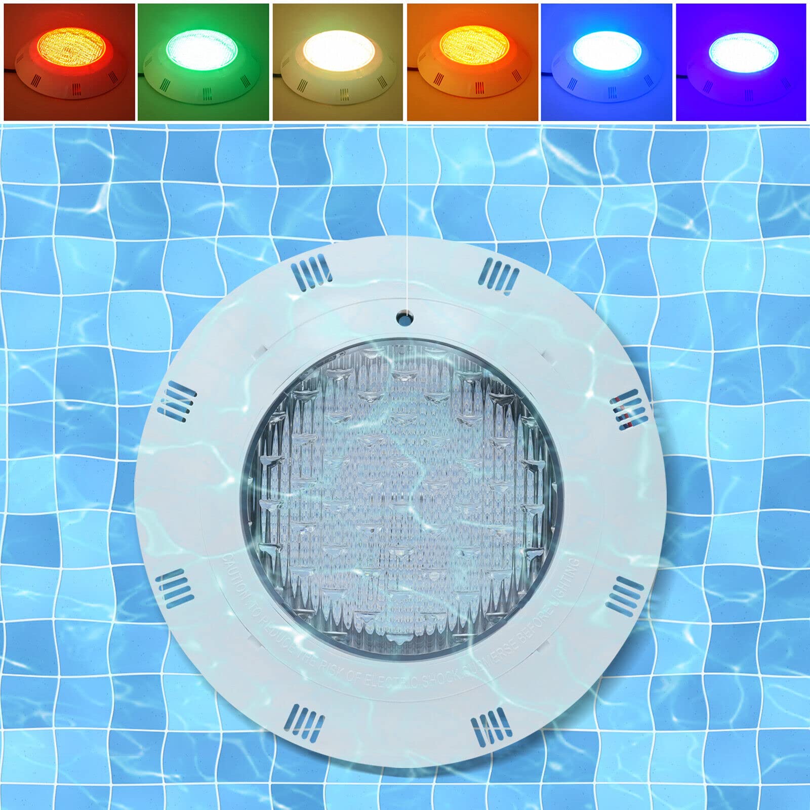 Éclairage de piscine LED RGBW 45 W avec télécommande 4500 lm IP68 étanche pour piscine