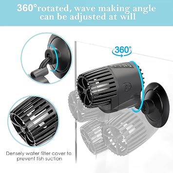 AQQA Aquarium Wave Maker,Suction Cup Fish Tank Single Powerhead Pump
