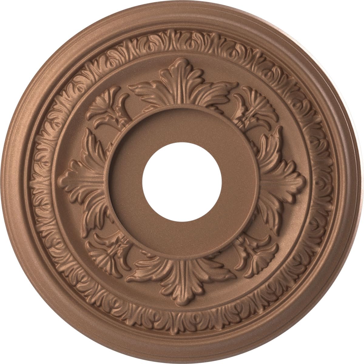 Ekena Millwork 16"OD x 3 1/2"ID x 1"P Baltimore Thermoformed PVC Ceiling Medallion (Fits Canopies up to 6 1/2"), Aged Copper