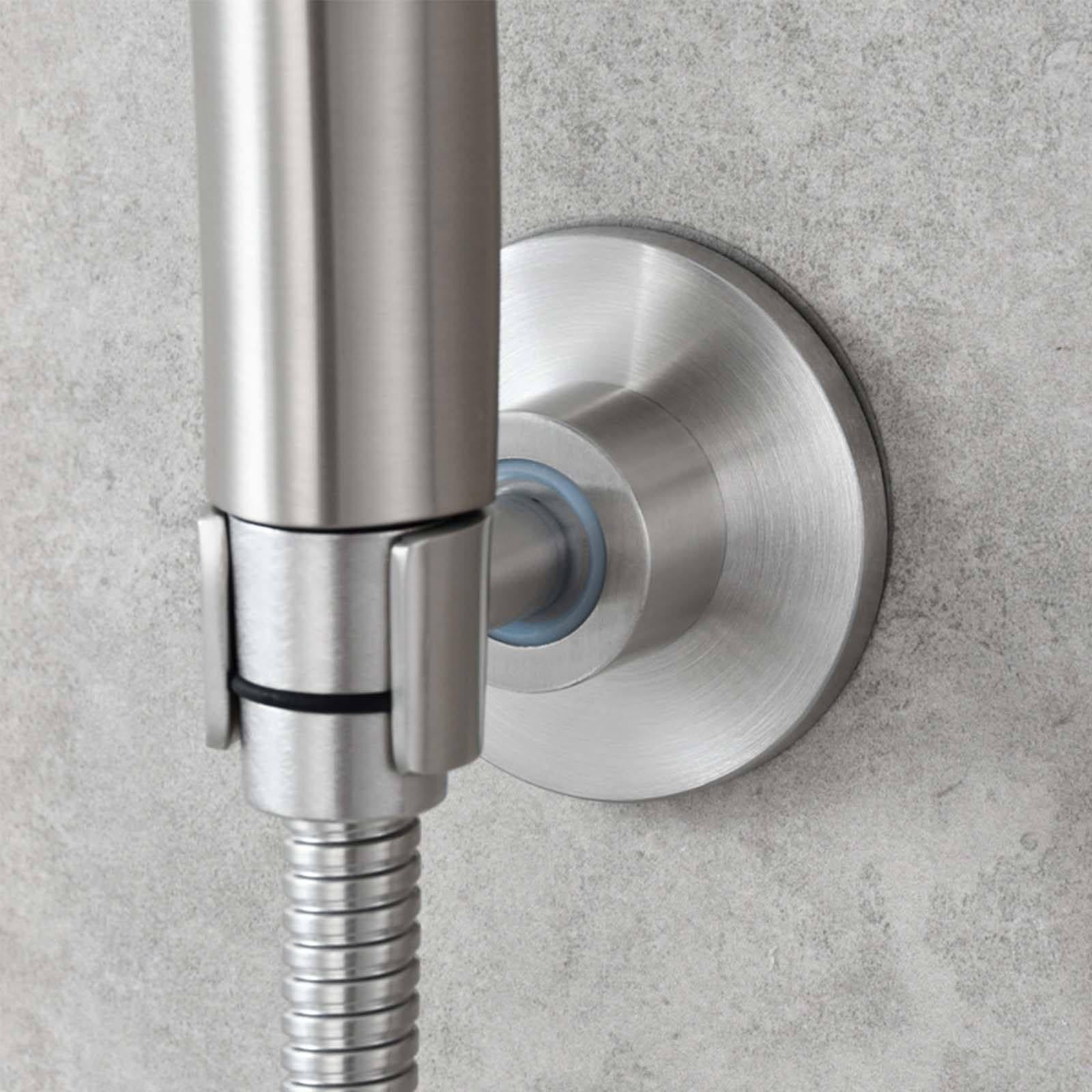 Soporte Ducha Pared Viscoso Soporte Alcachofa Ducha Adhesión Súper Fuerte Soporte Ducha Rotación Universal Soporte de Ducha Viene Cepillado Soporte para Ducha Acero Inoxidable