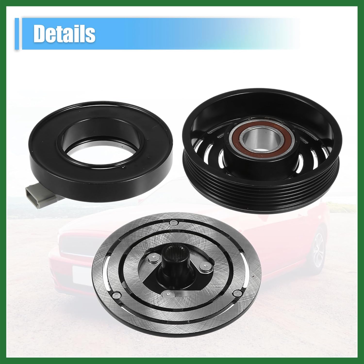 Motoforti 1 Set AC Compressor Clutch Replacement for Ford for Mustang 6Cyl 3.8L 1994-2004 Long-lasting