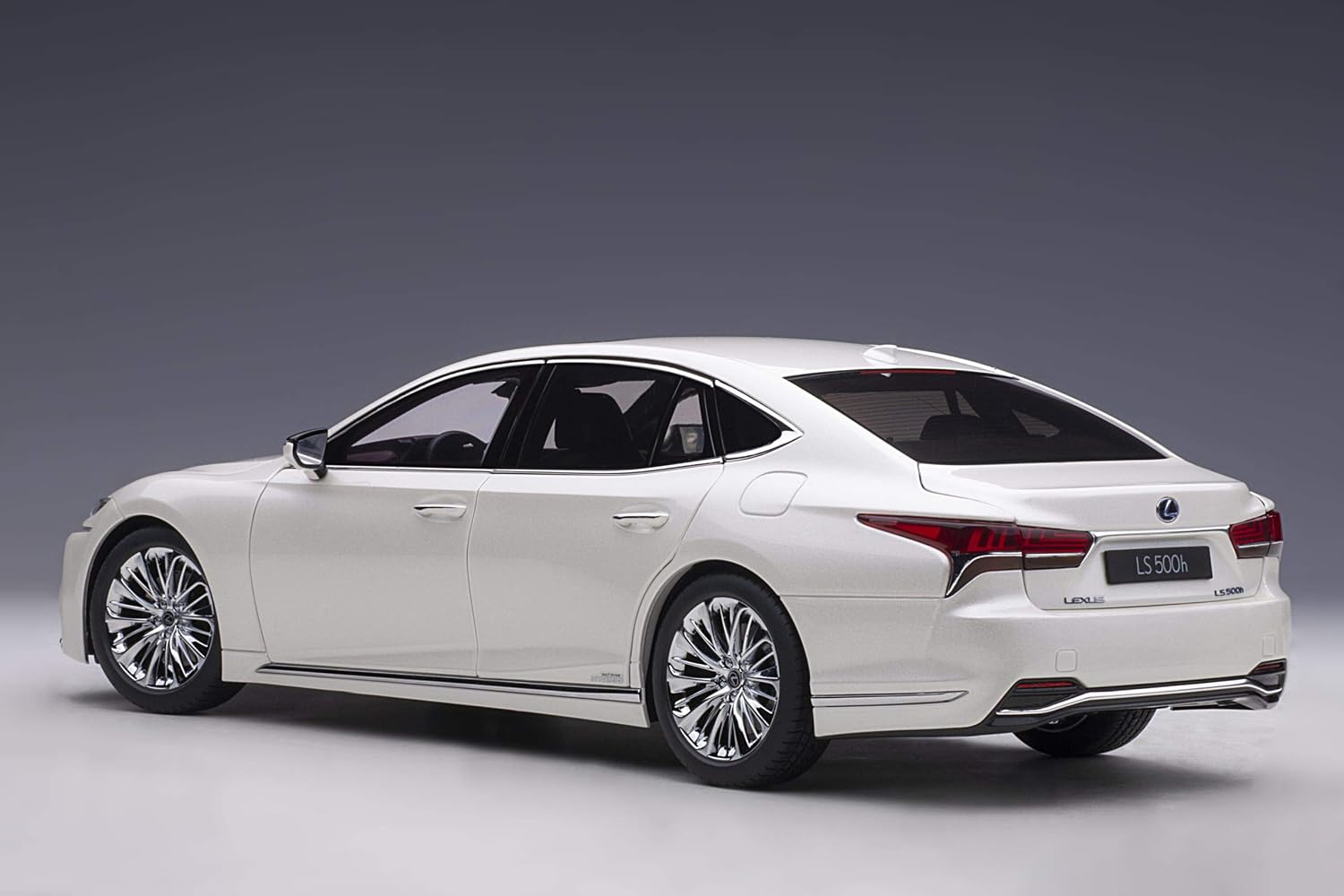 Autoart Lexus LS500h Sonic White Metallic with Crimson and Black Interior 1/18 Model Car