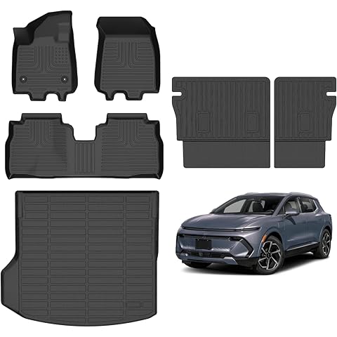 Floor Mats & Cargo Liner with Backrest Set Custom for Chevy Equinox EV 2024-2025 (N...