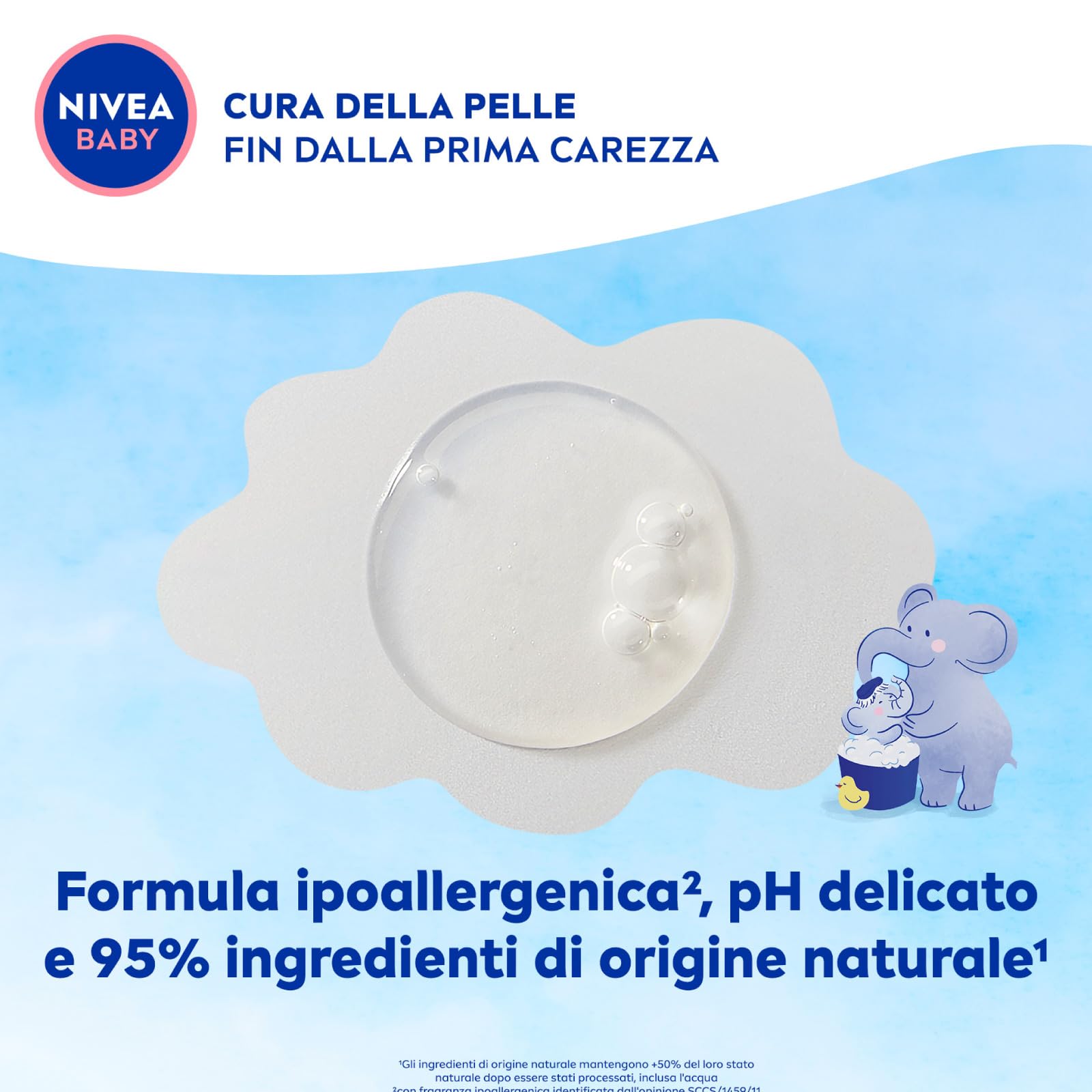NIVEA Baby Reiniger für Haare an den Füßen, Baby-Shampoo für Körper und Haare, mild und hypoallergen, Reiniger mit natürlicher Ringelblume – 5 Flaschen à 500 ml