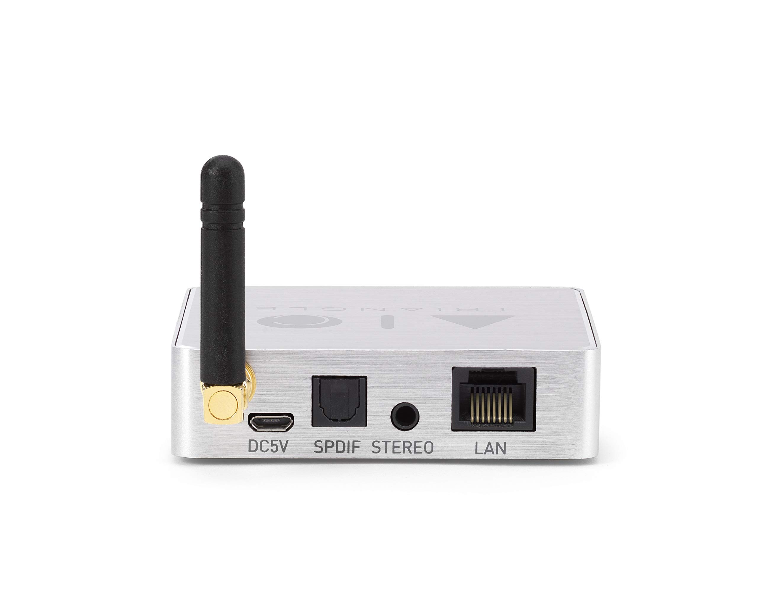 TRIANGLE - AIO C Netzwerkplayer - Wi-Fi & Multiroom Streamer - Optischer Eingang (TV) und 3,5 Klinke - 105 x 175 x 55 mm - Silber