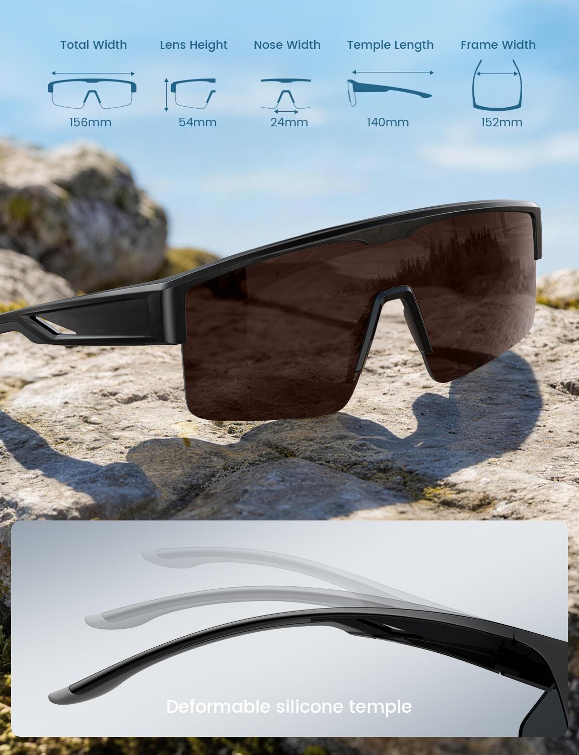 Lamicall Polarized Fit Over Glasses Sunglasses - UV400 Protection for Men Women, Oversized Sun Glasses for Driving Cycling