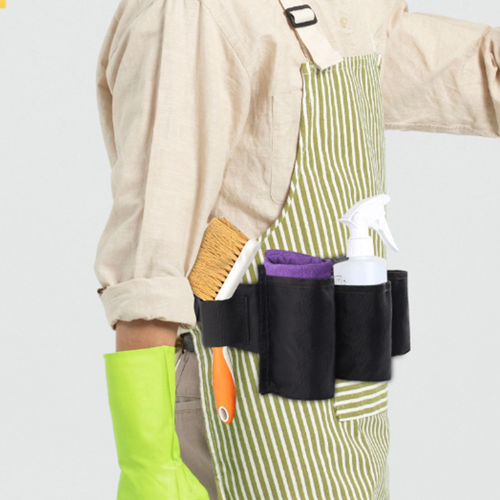Life Belt Bag for Cleaning Utensils Practice Comfortable Use of Cleaning Low Tool for Chiles for Interior (Gray) (Black) - Image 4