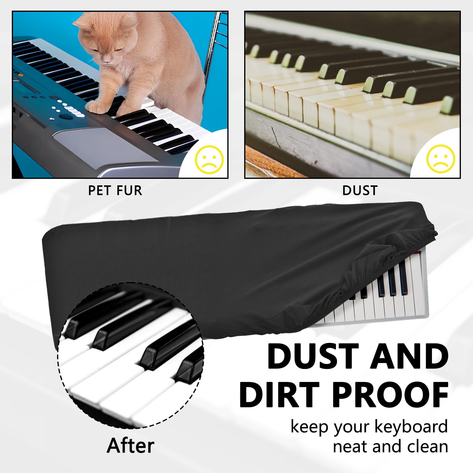 Musiin 61 keys piano keyboard dust cover - Image 4