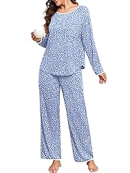 PrinStory Women 2025 Fall and Winter Pajamas Set Long Sleeve Ladies Pjs 2 Piece Pajama Lounge Sets