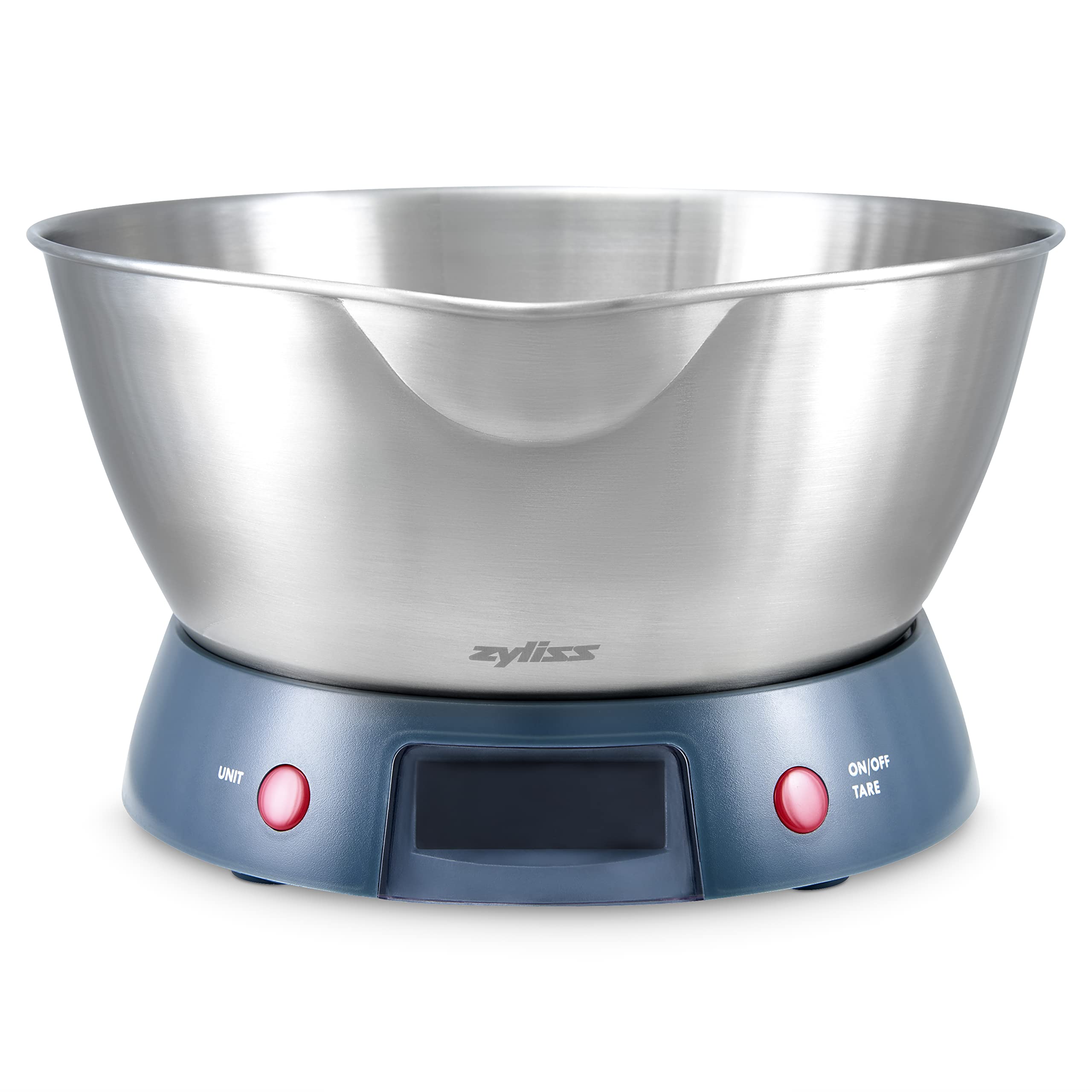Zyliss E970054 Balance de Cuisine électronique de Haute Précision 5kg avec écran LCD, avec Bol en Acier Inoxydable pour Mesurer les Aliments ou Les Liquides