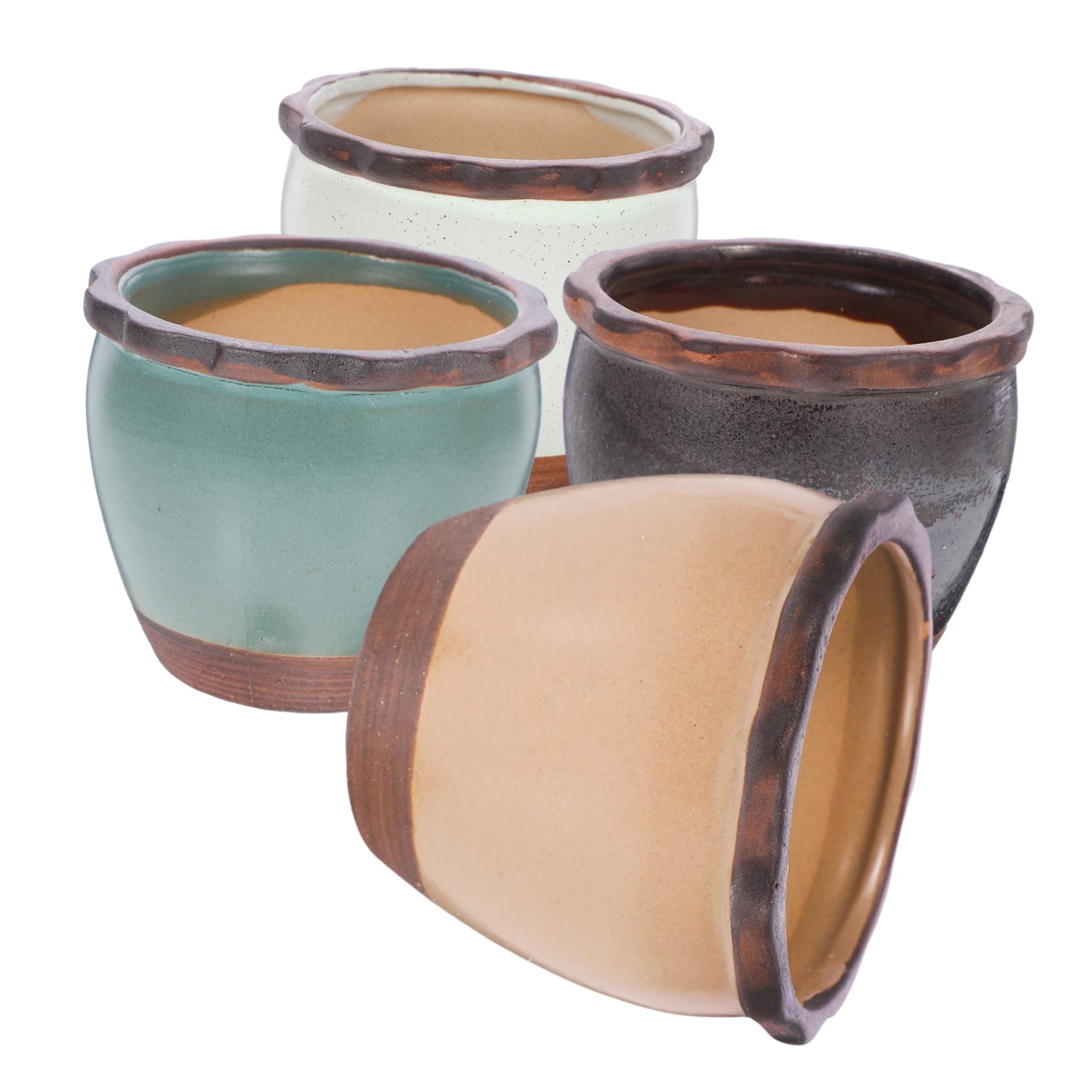 Pots de fleurs en céramique artisanale pour décoration intérieure