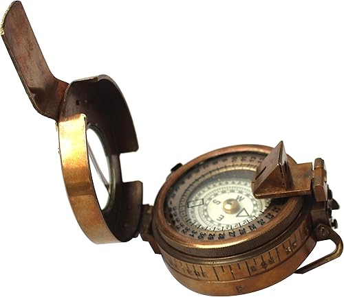 Miniatura 4 de Auténtica brújula magnética de latón brillante, hecha a mano, decoración del hogar