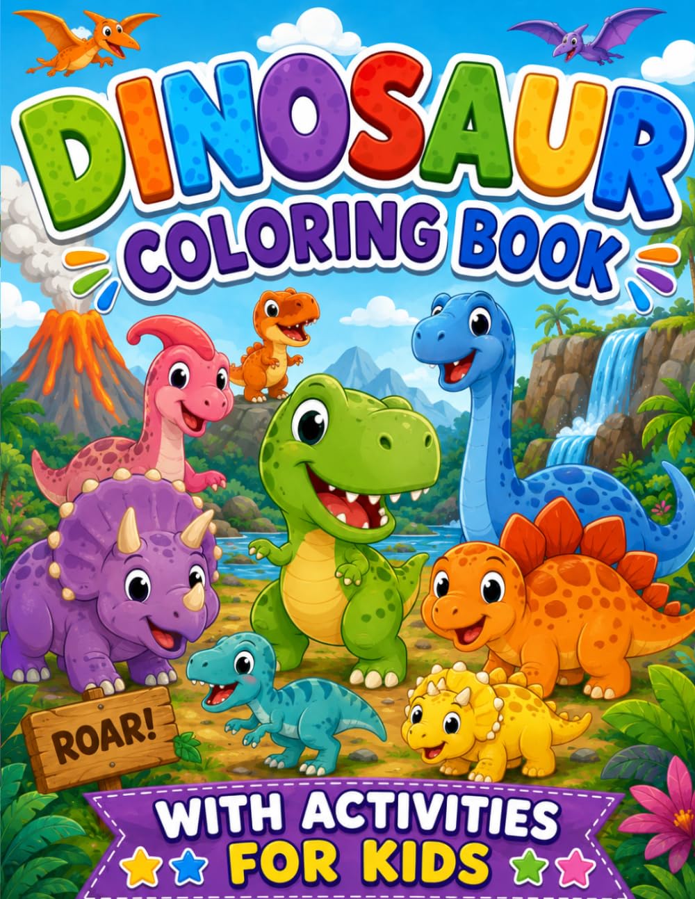 Dinosaur Coloring Book for Kids and Activities: Coloring Book for kids