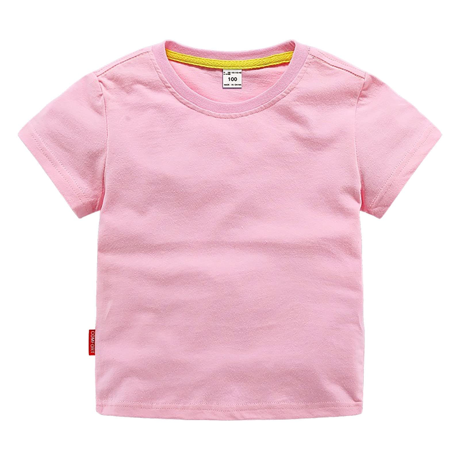 Kids Solid Color Short Sleeve T-Shirts for Boys Girls Summer Crewneck Basic Tee Shirt Toddler Baby Undershirt Tops — view 13