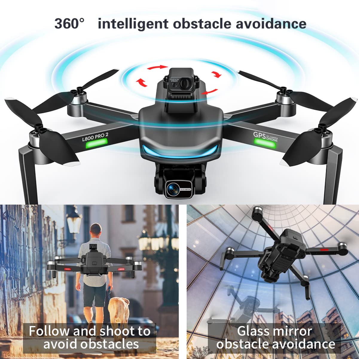 Drone Video con Fotocamera 4K, droni per Adulti, Doppia Fotocamera, Motore brushless, Fotografia di gesti, Volo di traiettoria, librazione della Pressione dell'Aria, Tempo di Volo di 75 minu