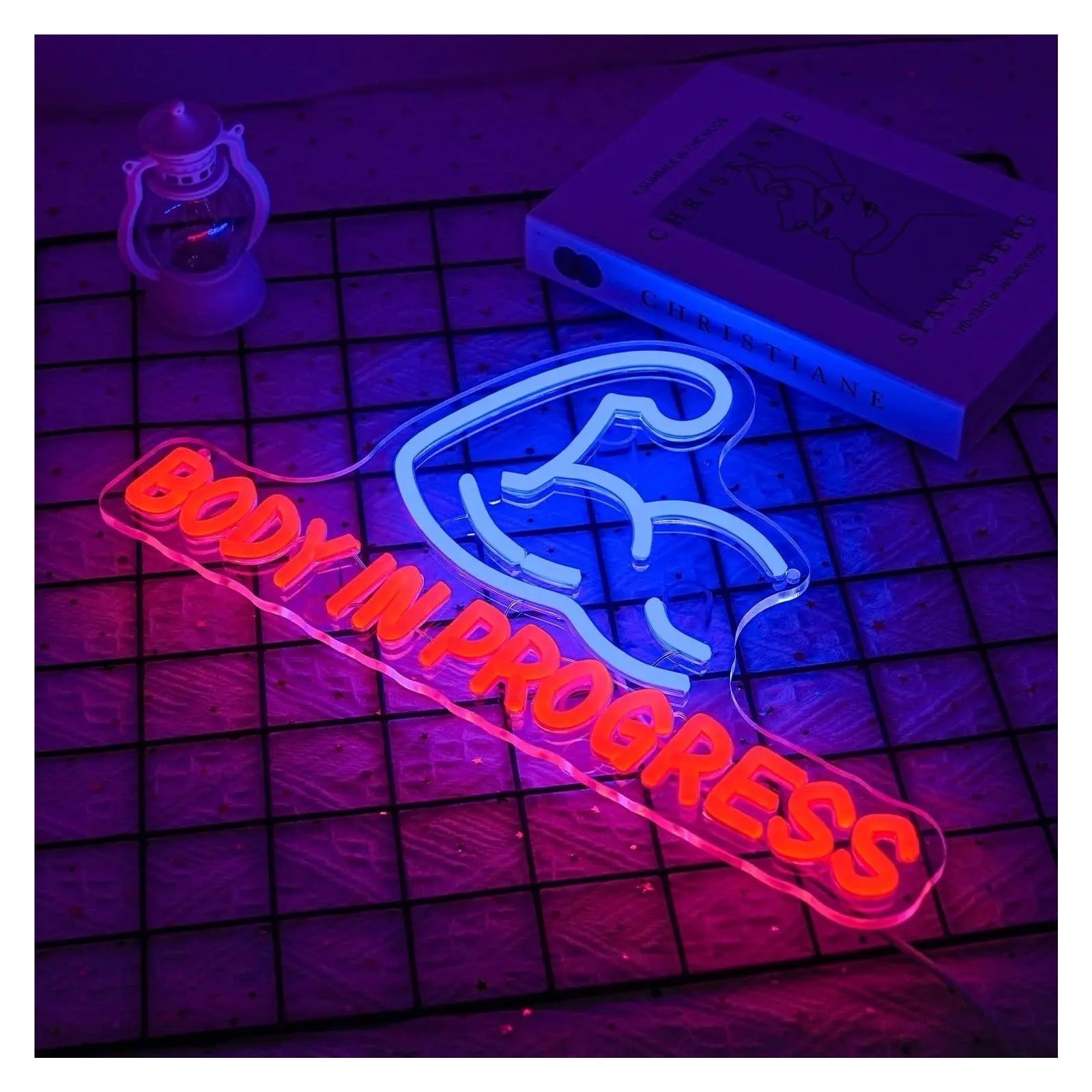 Decoración Lámparas Letrero De Neón LED Cuerpo En Progreso