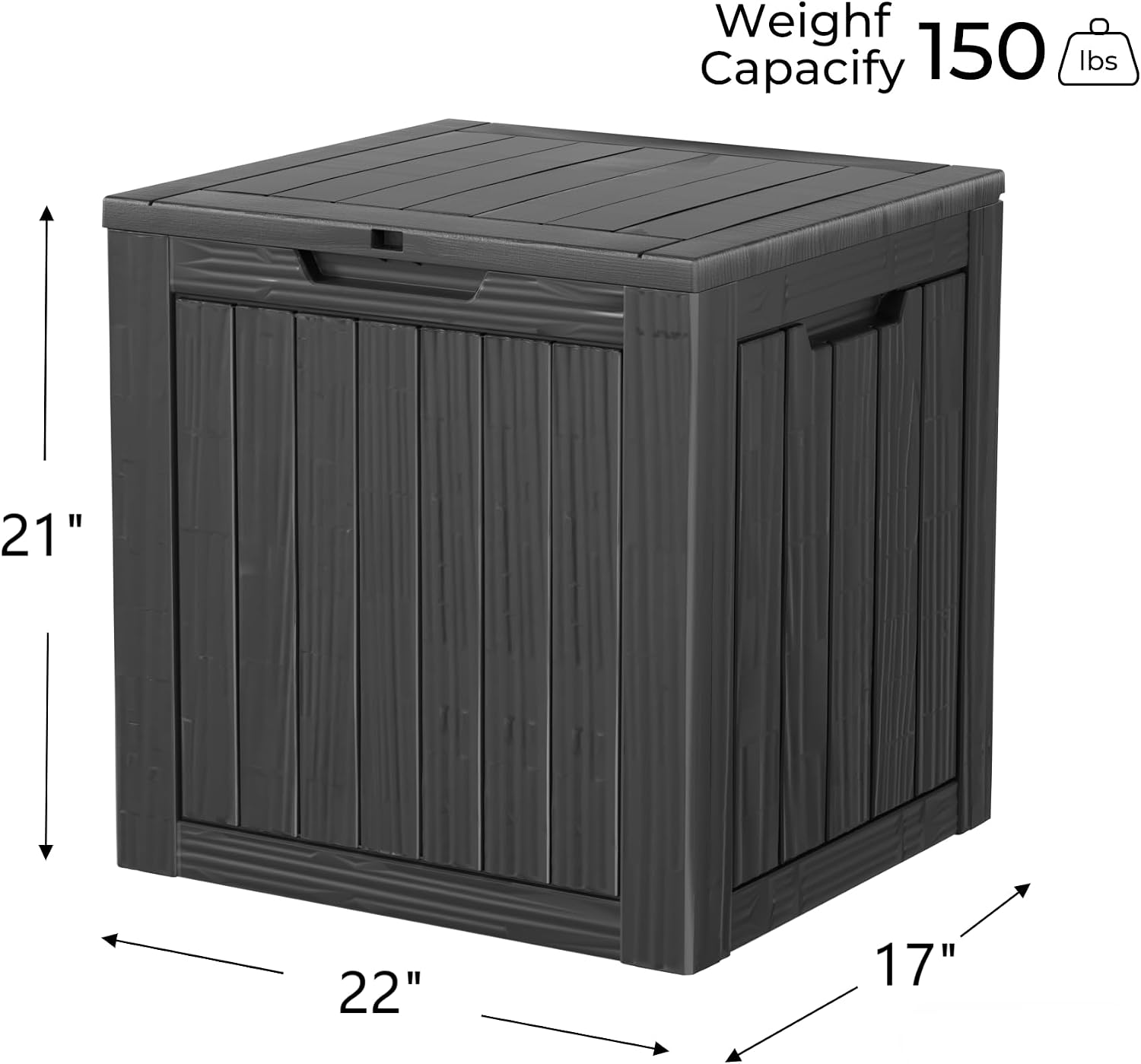 Outdoor Storage Deck Box Waterproof,35 Gallon Lockable Patio Package Delivery Bin as Seat, Resin Storage Container Bench for Furniture Cushions, Pool Accessories, Garden Tools, Black