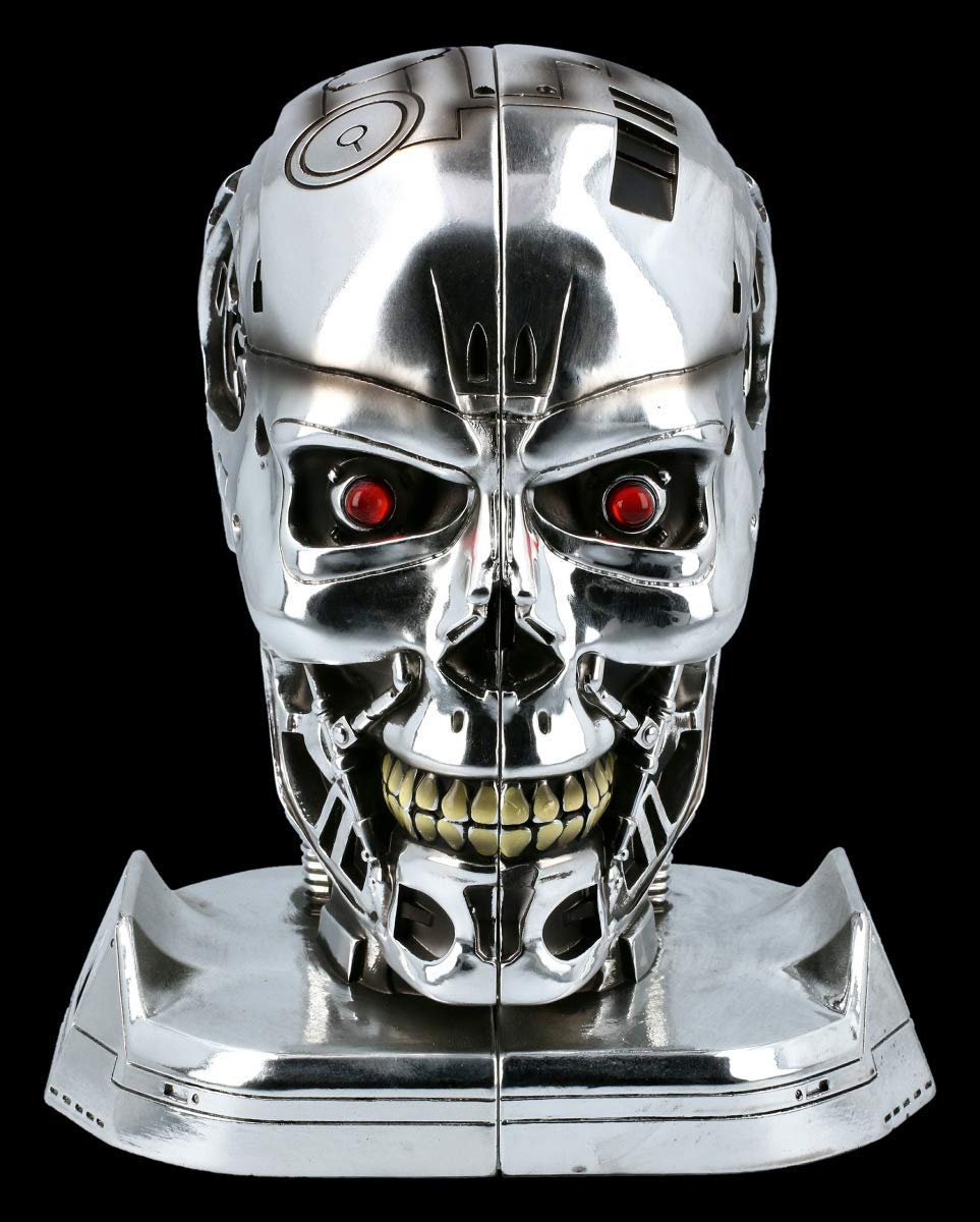Fantasy Buchstützen - T-800 Terminator 2 | Deko-Artikel, Deko-Figur, inkl. Geschenkverpackung, H 18 cm