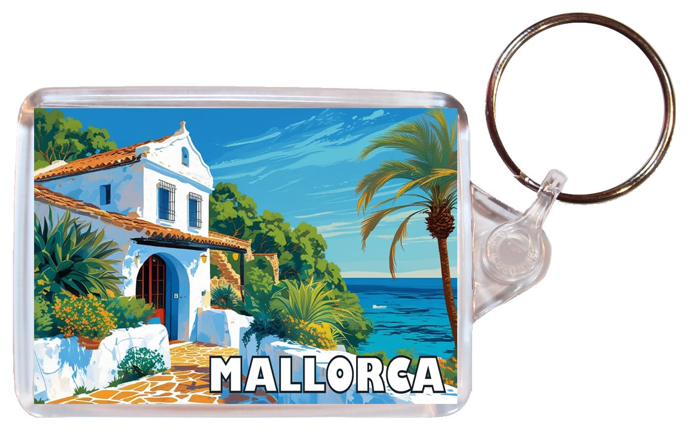 Baked Bean Store Mallorca - Spain - Double Sided Keyring Artistic BBSKEY79