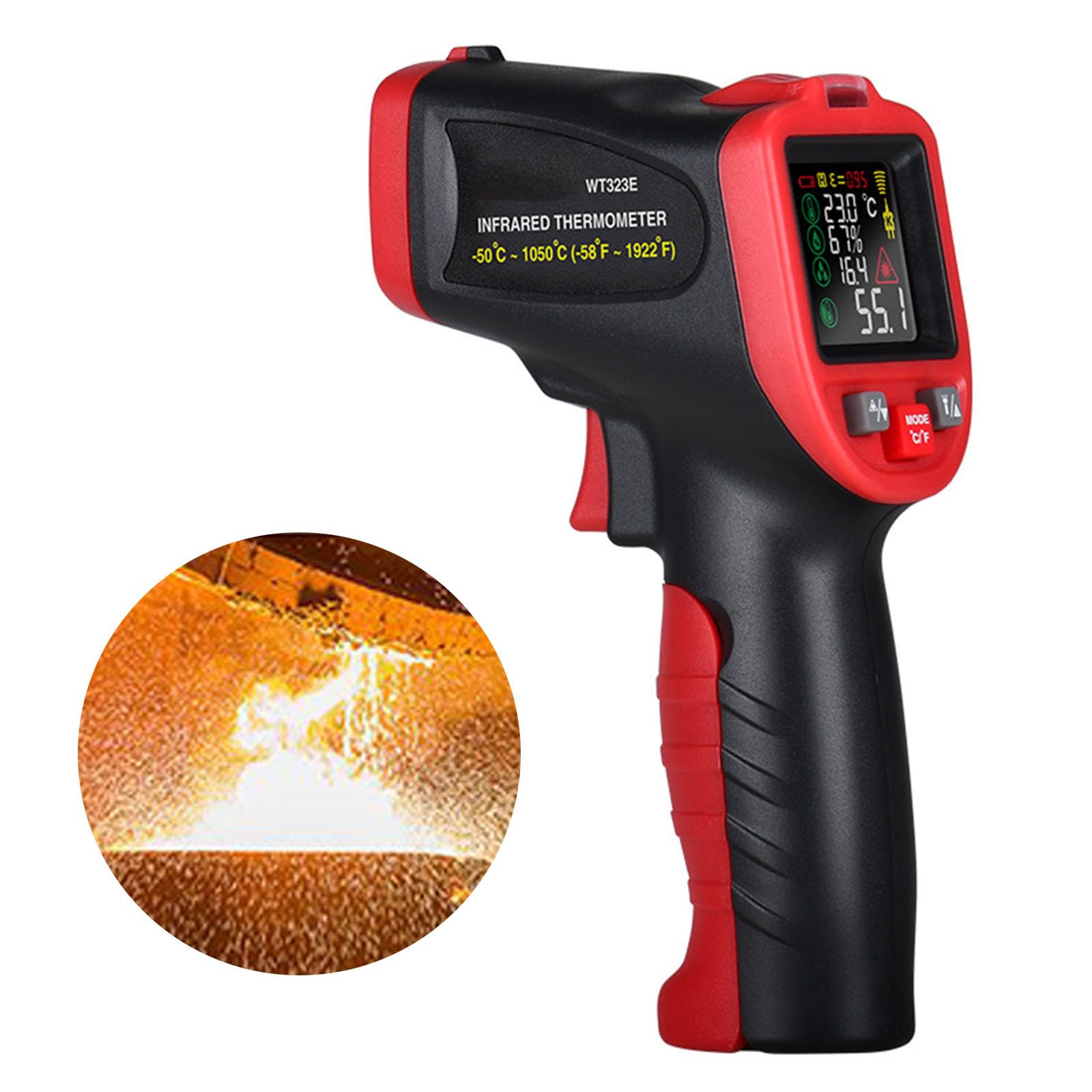 Dispositivo de medición de temperatura ultrared para superficies rápidas y precisas, detección de temperatura, inspección de alimentos, medición industrial