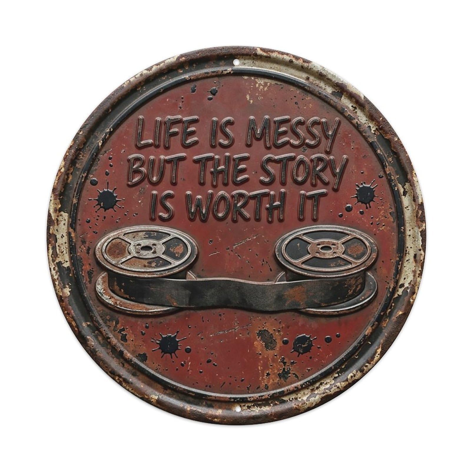 Ink Ribbon Spool Study Metal Tin Sign