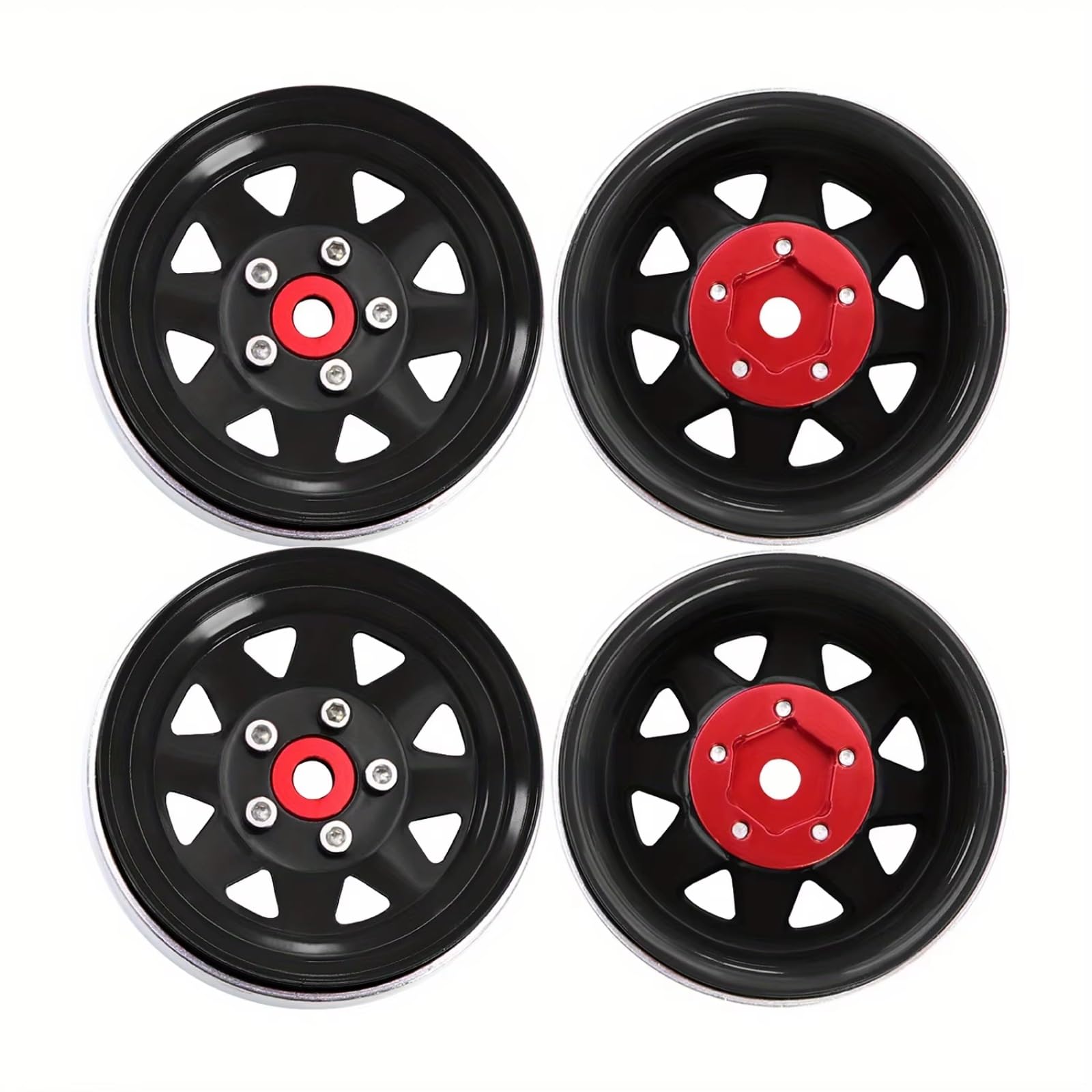 Per Axial Per SCX10 Per Capra Per TRX4 90046 1/10 Cerchione Beadlock In Alluminio Da 1,9" Con Mozzo In Acciaio Stampato Piatto Profondo Parti Aggiornamento Auto RC Ricambi RC