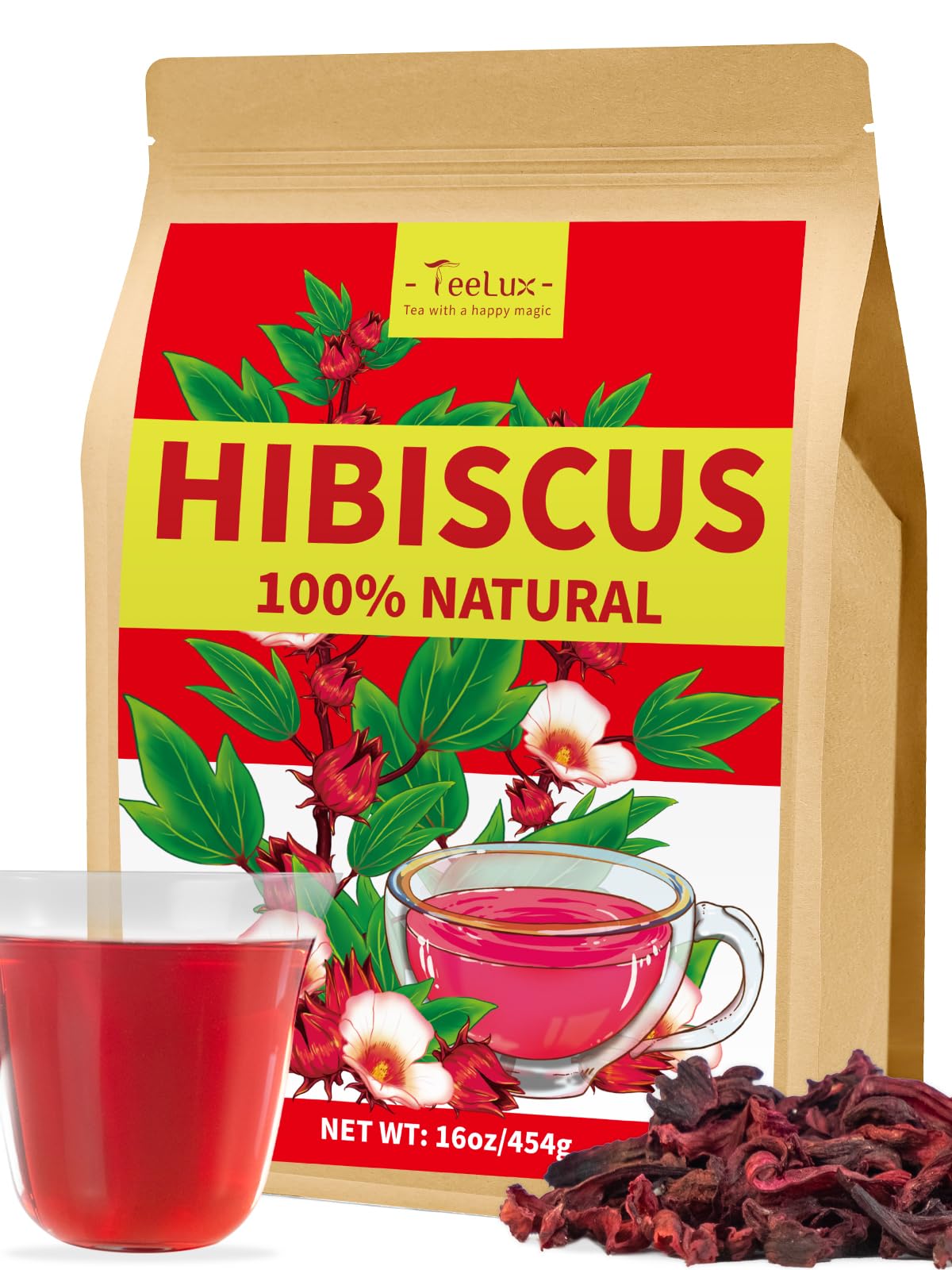 Amazon.com : TeeLux Hibiscus Tea Loose Leaf, Dried Hibiscus